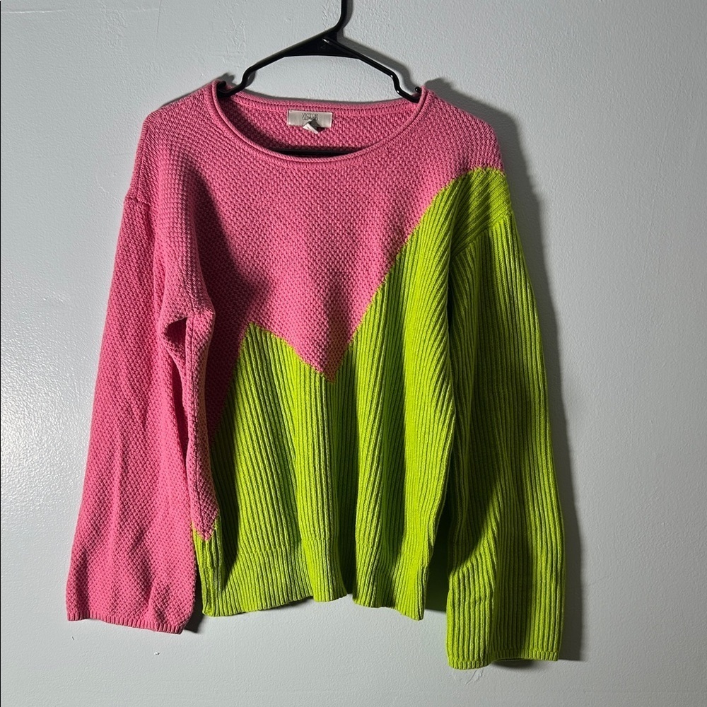 Victor Glemaud Pink and Lime Sweater